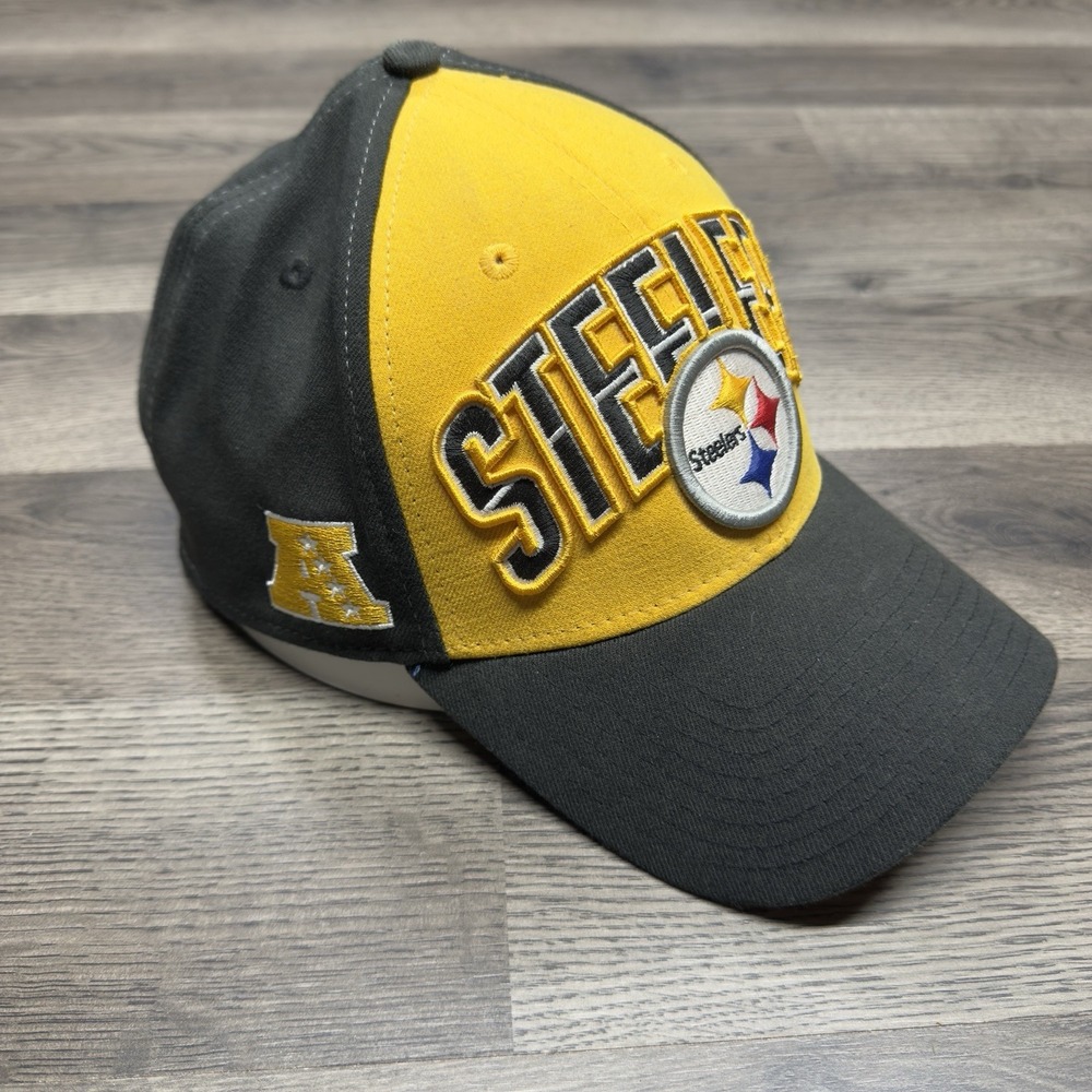 NEW ERA 39 THIRTY Pittsburgh Steelers Black Fitted Cap Hat Size Large-XL